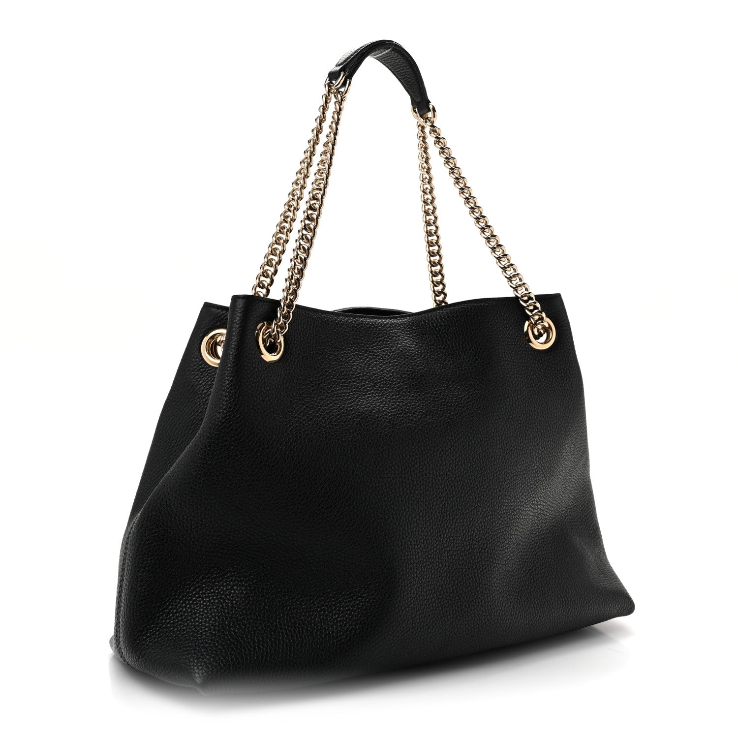 Gucci Pebbled Calfskin Medium Soho Chain Shoulder Bag Black 2 of 9