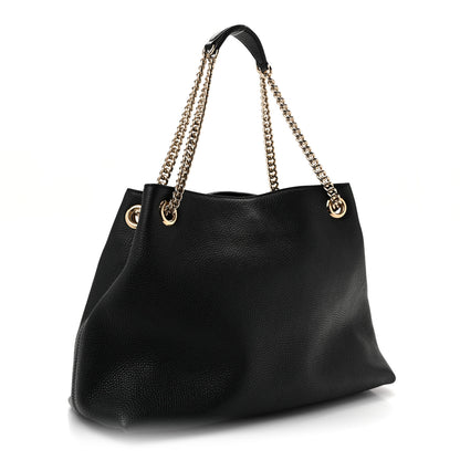 Gucci Pebbled Calfskin Medium Soho Chain Shoulder Bag Black 2 of 9