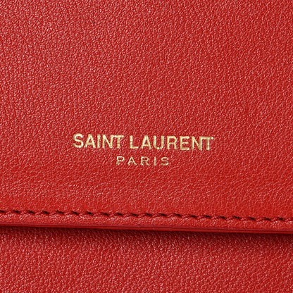 Saint Laurent Calfskin Medium Moujik Top Handle Bag Lipstick Red 7 of 18