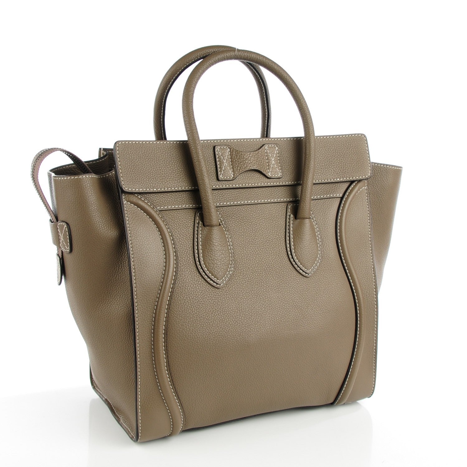 Celine Drummed Calfskin Mini Luggage Souris 3 of 8