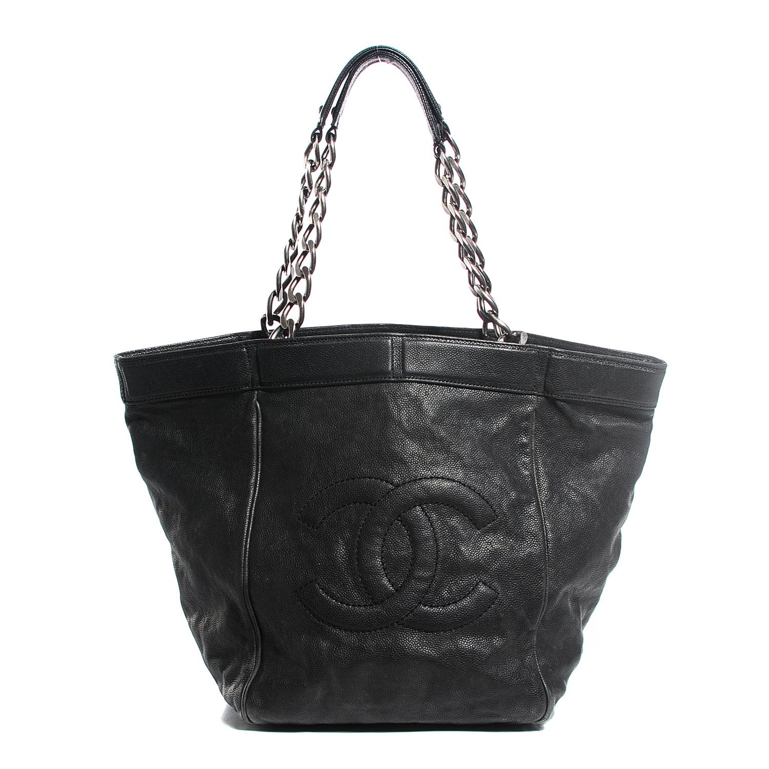 Chanel Distressed Caviar Outdoor Ligne Tote Black 1 of 7