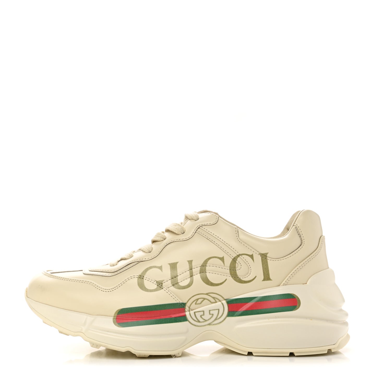 Calfskin Logo Womens Rhyton Sneakers 39.5 Ivory