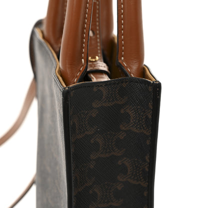 Celine Triomphe Canvas Calfskin Mini Vertical Cabas Tan 14 of 14
