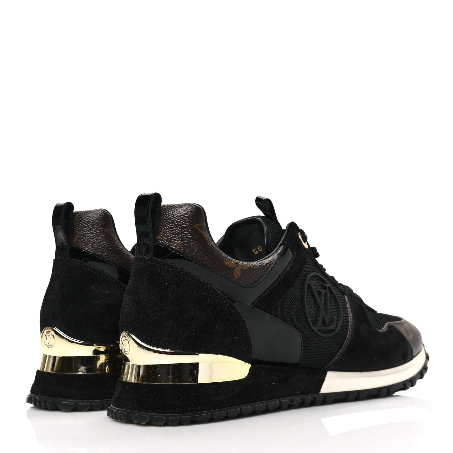 Louis Vuitton Suede Monogram Run Away Sneakers 38.5 Black 4 of 8