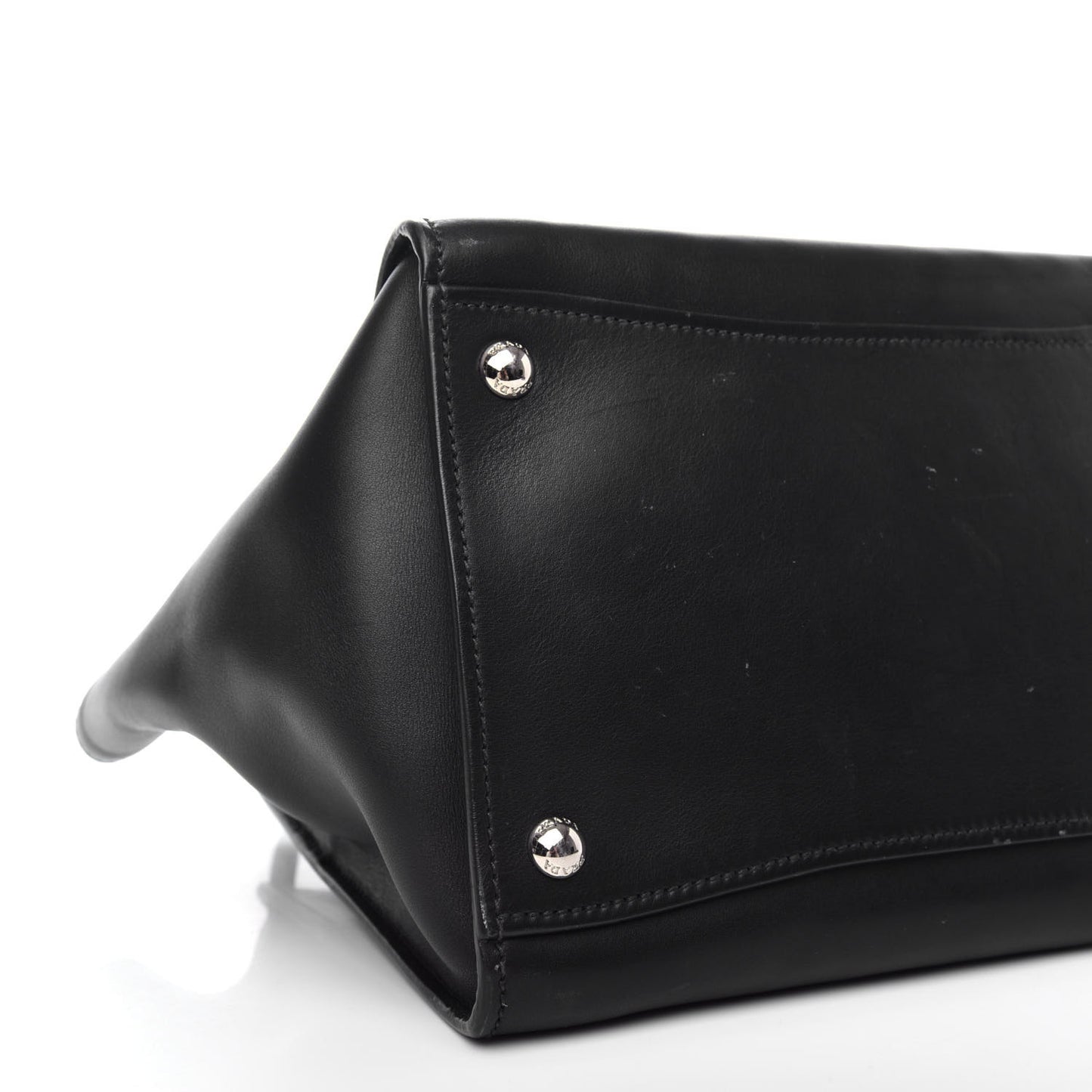 City Calf Twin Pocket Tote Black