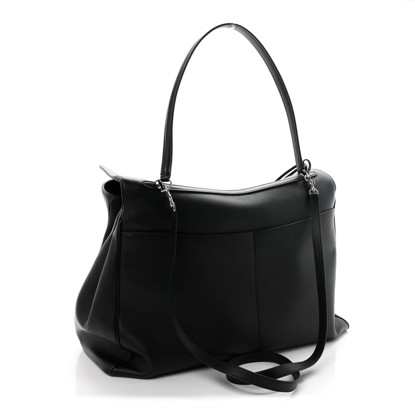 Smooth Calfskin Rodeo XL Top Handle Handbag Black