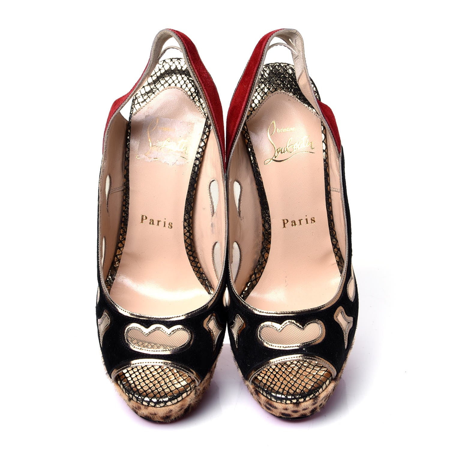 Christian Louboutin Suede Miralep 140 Pumps 36 Black Gold 5 of 10