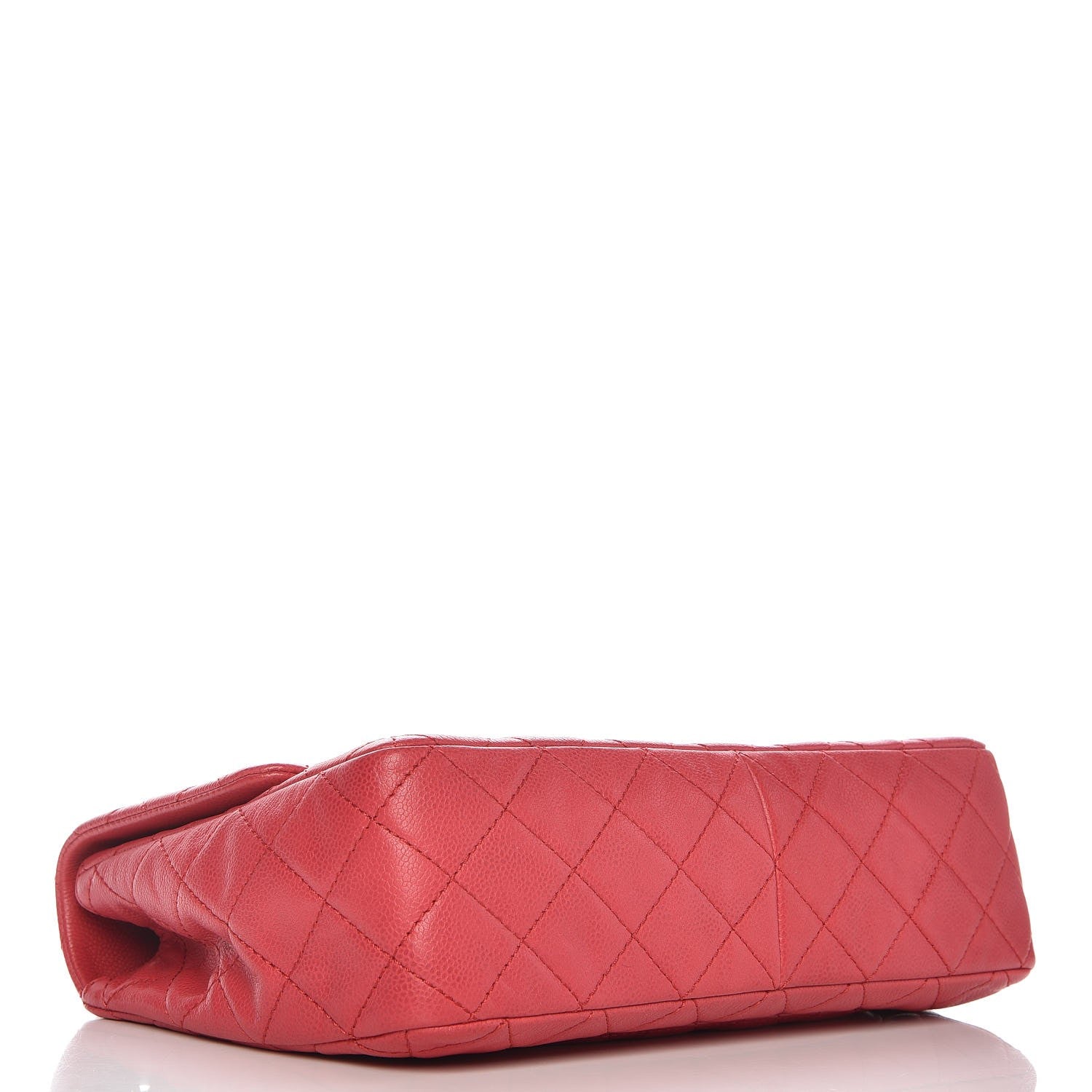 Chanel Washed Caviar Quilted Jumbo Single Flap Fuchsia 4 of 8