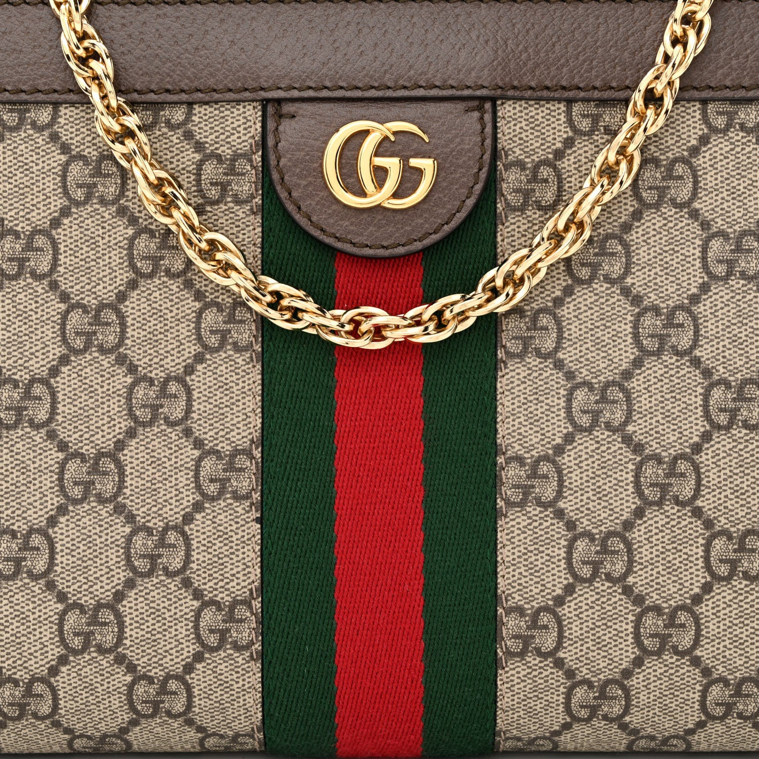 Gucci GG Supreme Monogram Web Small Ophidia Chain Shoulder Bag Brown 8 of 10