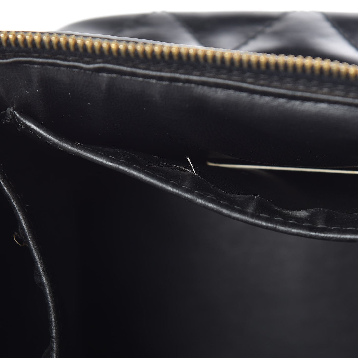 Lambskin Quilted Vanity Cosmetic Case Black