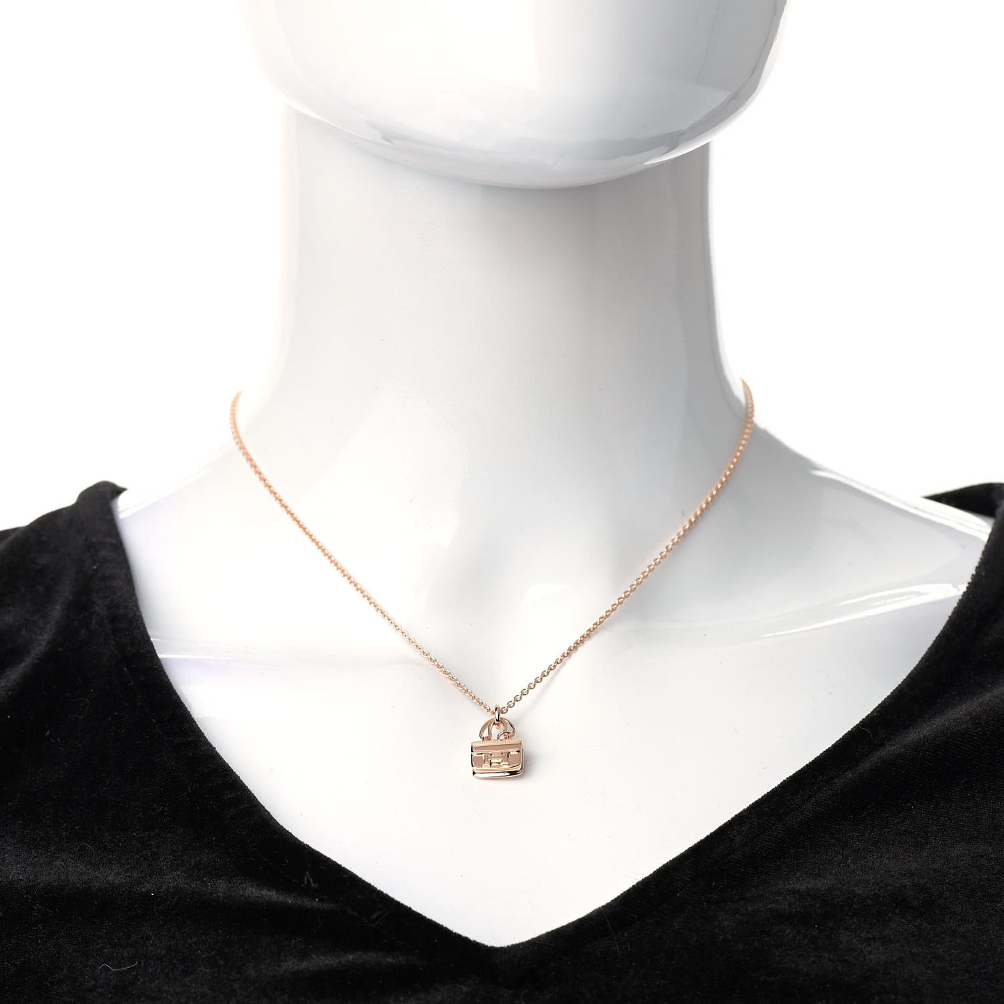 18K Rose Gold Diamond Constance Amulettes Charm Pendant Necklace
