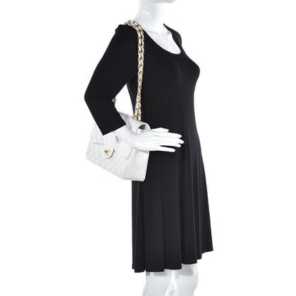 Chanel Caviar Quilted Jumbo Single Flap White 2 of 11