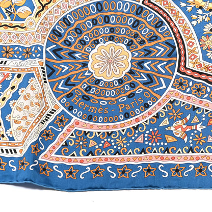 Hermes Silk Les Chemins Secrets Scarf 140 Petrole Beige Marine 3 of 4