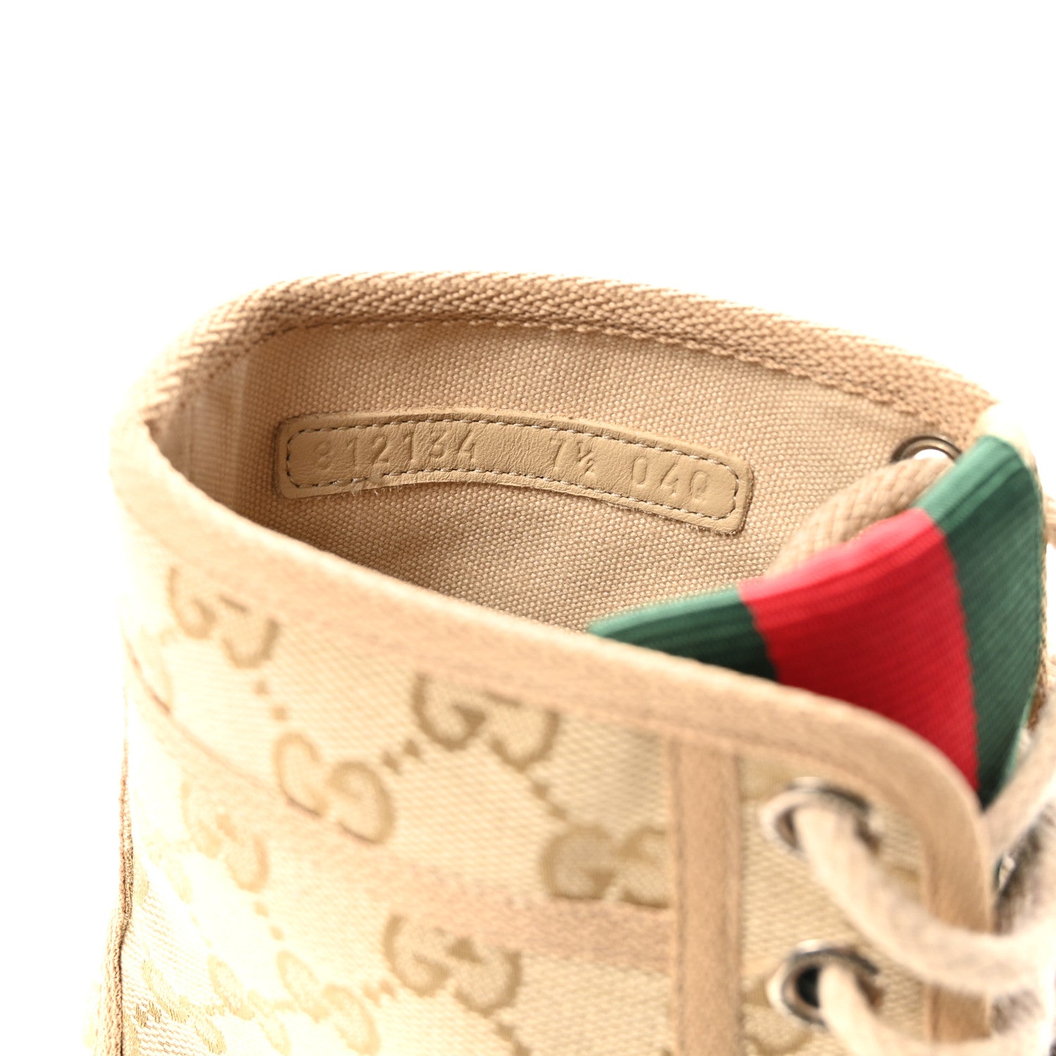 Gucci GG Monogram Web Mens Lug Sole Ankle Boots 7.5 New Sand 9 of 10