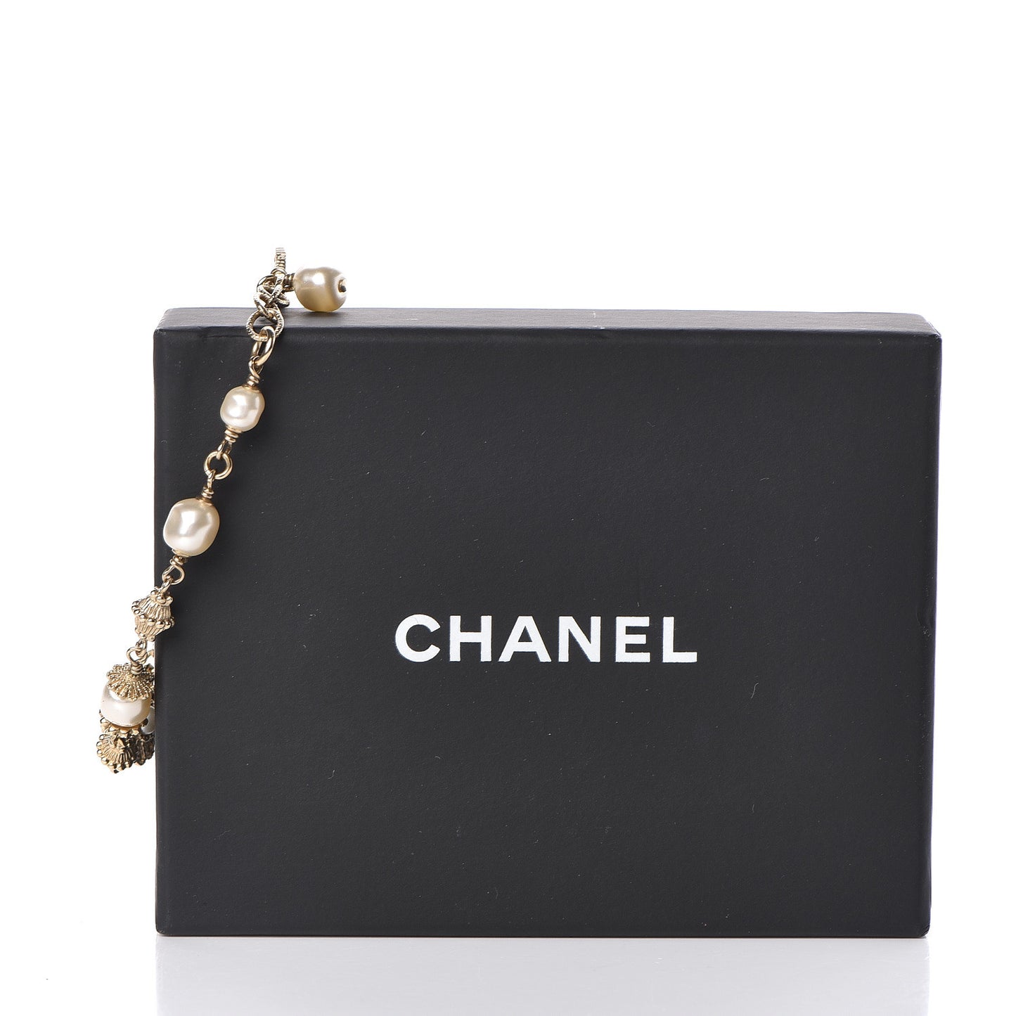 Pearl Crystal CC Flower Bracelet Gold