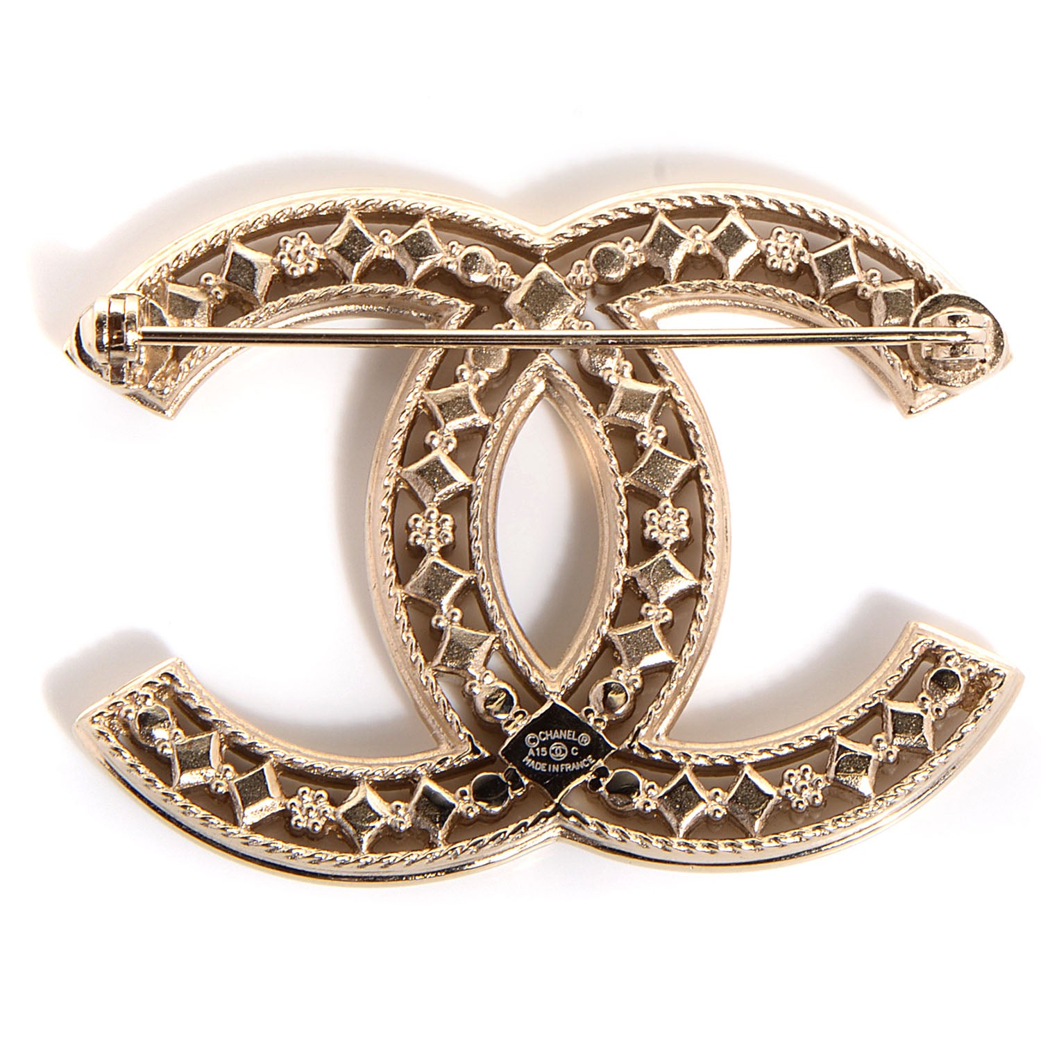 Chanel CC Brooch Light Gold 5 of 7