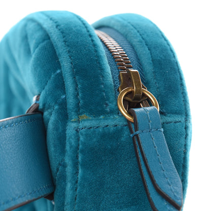 Gucci Velvet Matelasse GG Marmont Belt Bag 85 34 Pavone Cyan 13 of 13