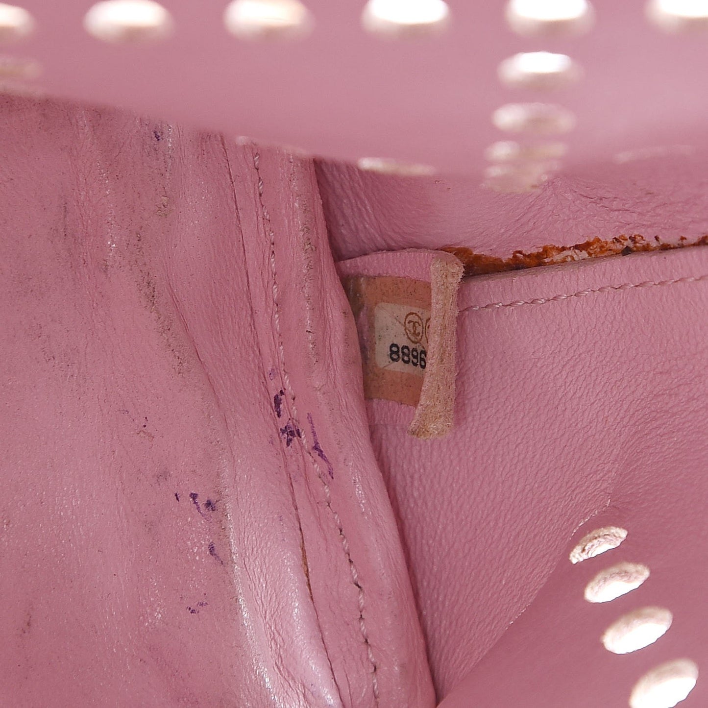 Patent Perforated CC Tote Beige