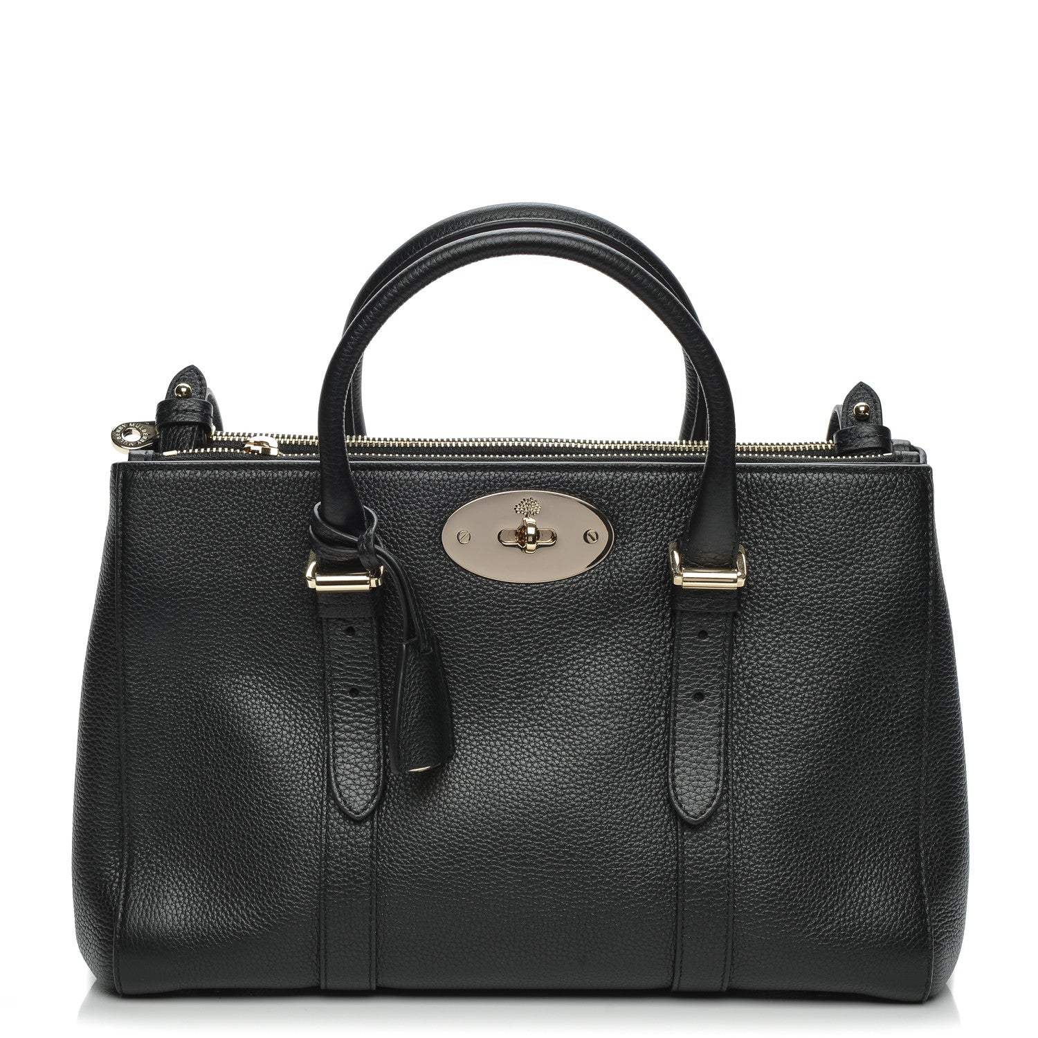 Mulberry Classic Grain Small Bayswater Double Zip Tote Black 1 of 8