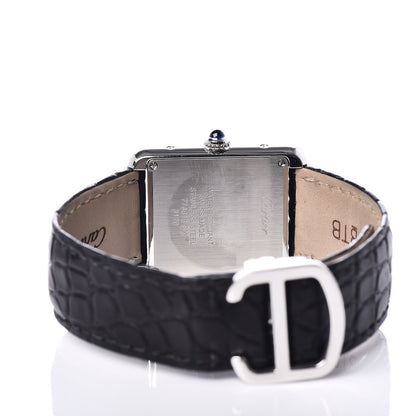 Cartier Stainless Steel Alligator 24mm Tank Solo Quartz Watch 5 of 7
