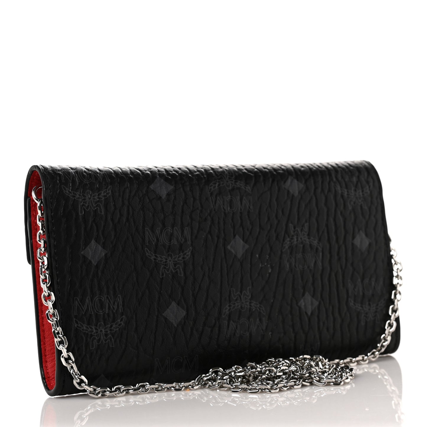Visetos Large Patricia Wallet On Chain Black Red