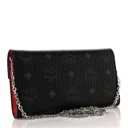 MCM Visetos Large Patricia Wallet On Chain Black Red 2 of 8