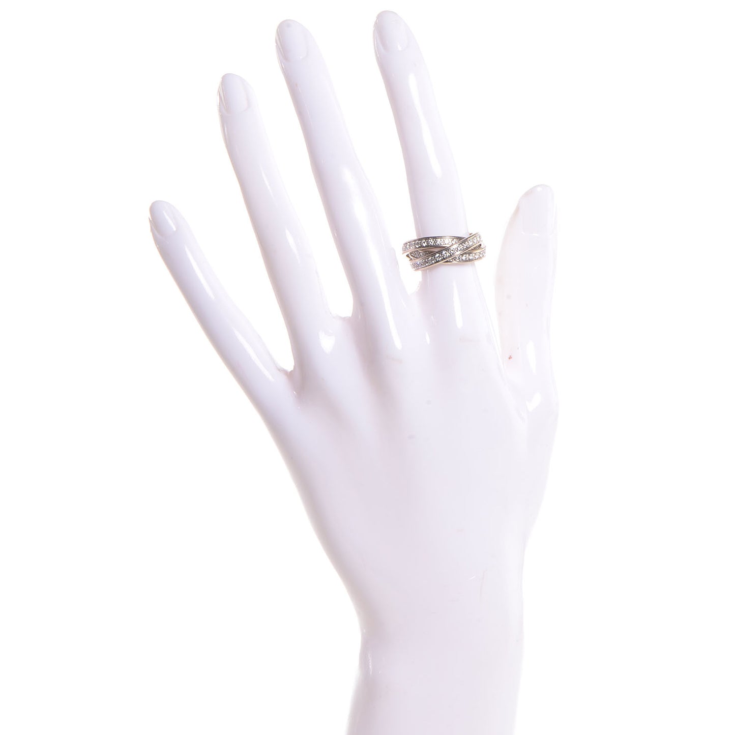 18k White Gold Diamond Trinity Rolling Ring 49 5