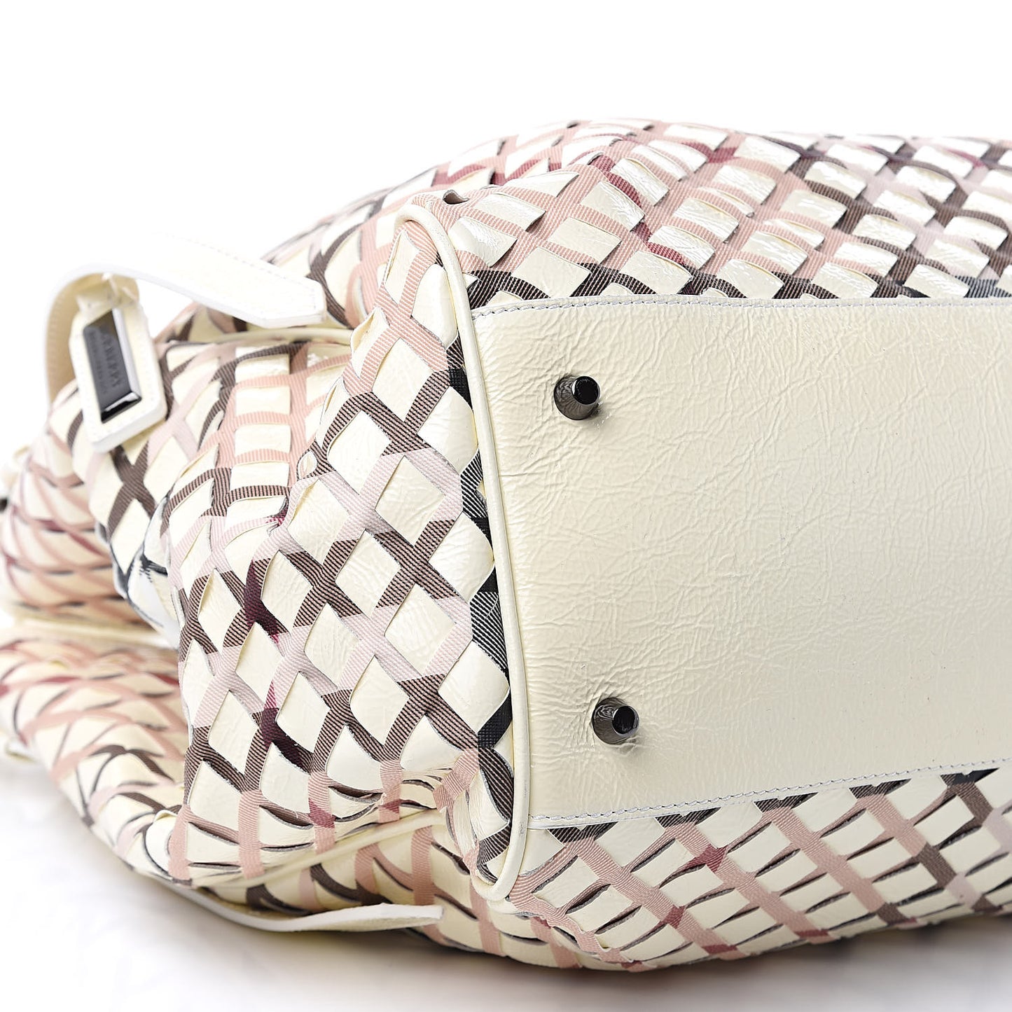 Patent Canvas Woven Nova Check Canterbury White