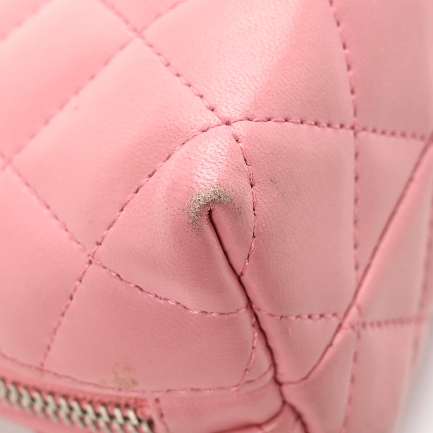 Calfskin Quilted Palette Cosmetic Case Pink