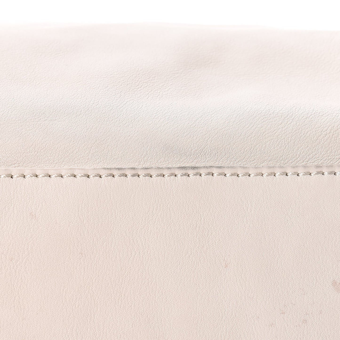 Calfskin Large East West Modern Chain Tote White