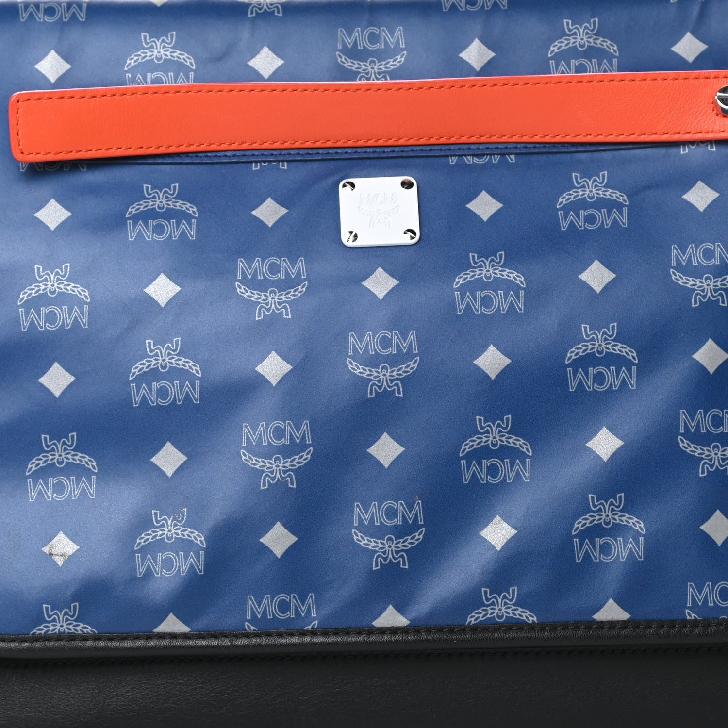 MCM Visetos Large Messenger Bag Estate Blue 11 of 17