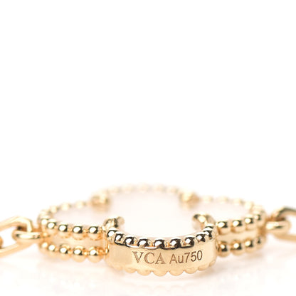 Van Cleef & Arpels 18K Yellow Gold Rock Crystal 5 Motifs Vintage Alhambra Bracelet 5 of 7