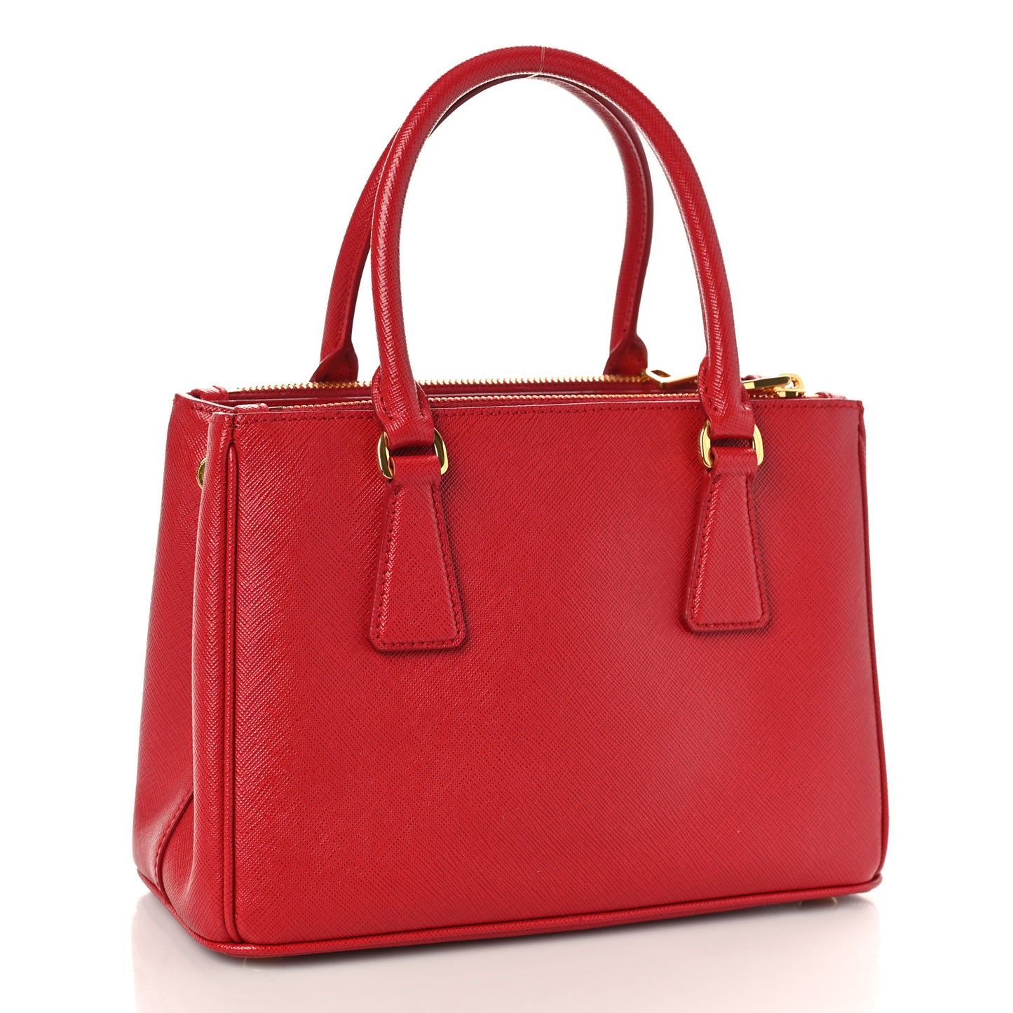 Saffiano Lux Small Galleria Double Zip Tote Fuoco