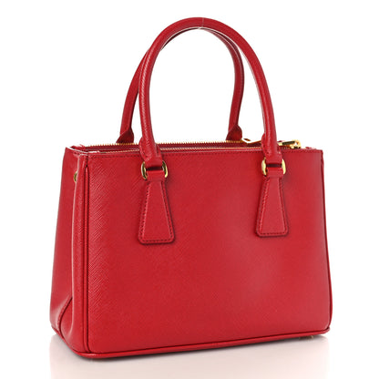 Prada Saffiano Lux Small Galleria Double Zip Tote Fuoco 3 of 8