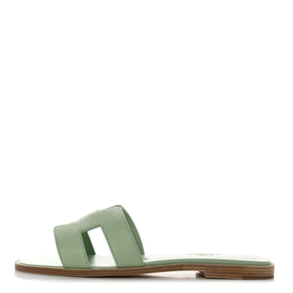 Hermes Epsom Oran Sandals 37 Vert Jade 1 of 9