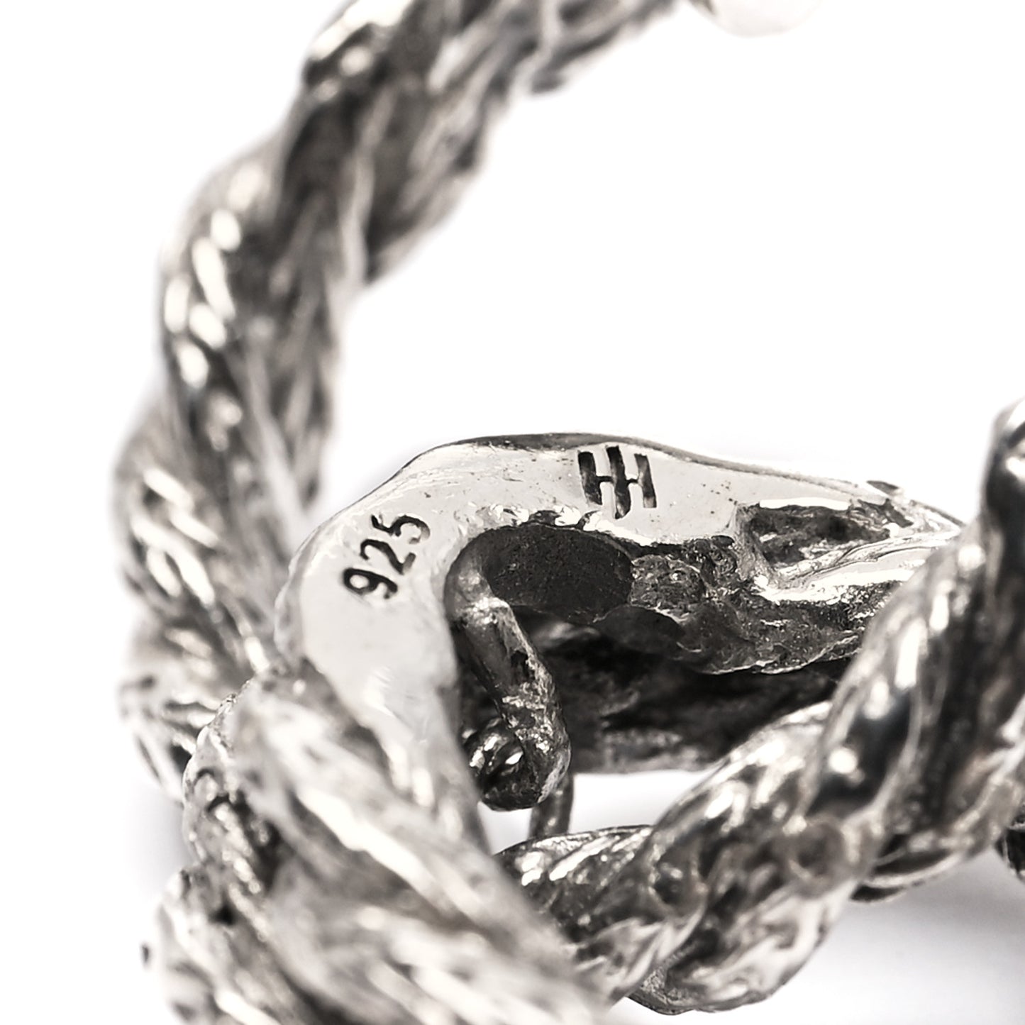 Sterling Silver Small Twist Chain Double Hoop Earrings