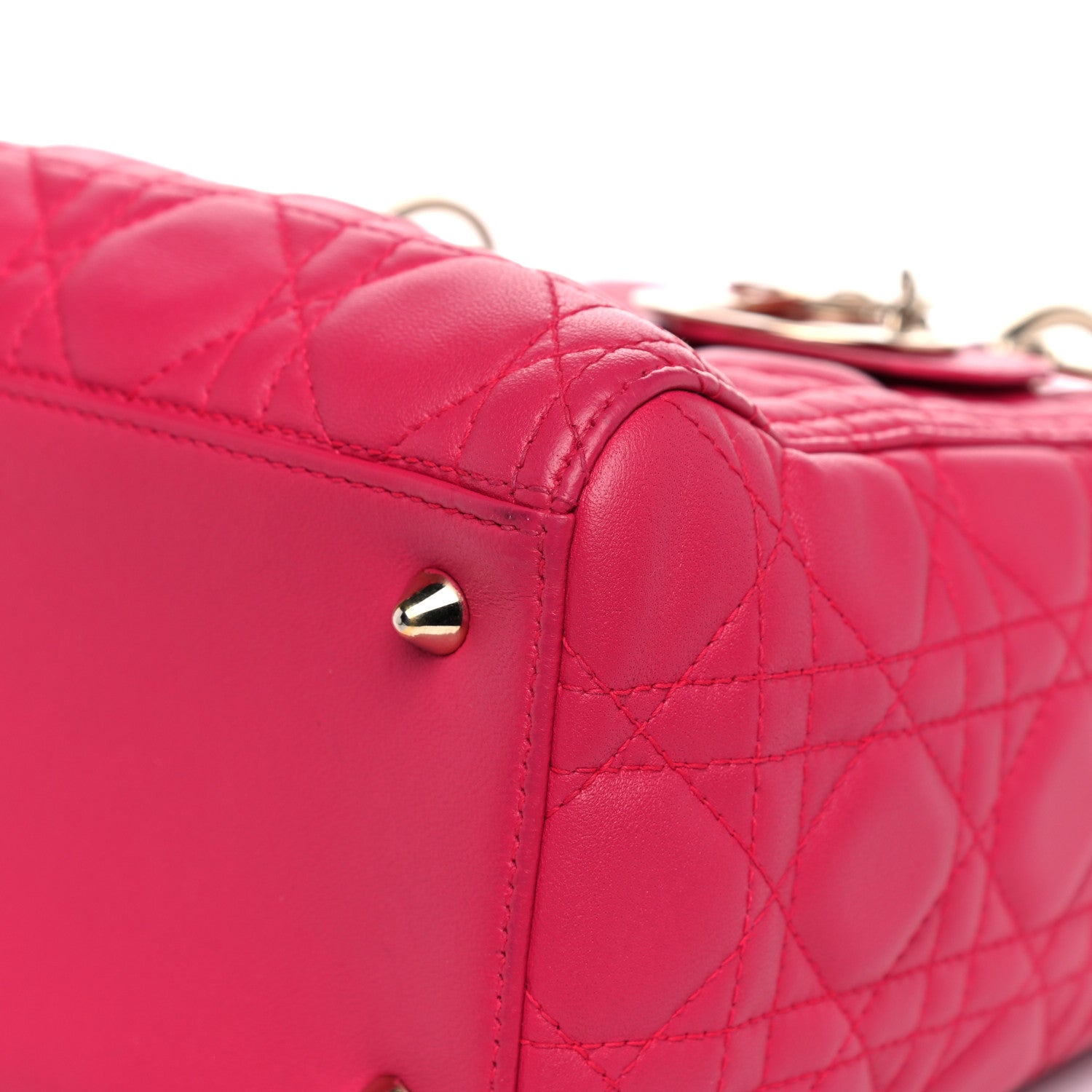 Christian Dior Lambskin Cannage Medium Lady Dior Pink 9 of 13