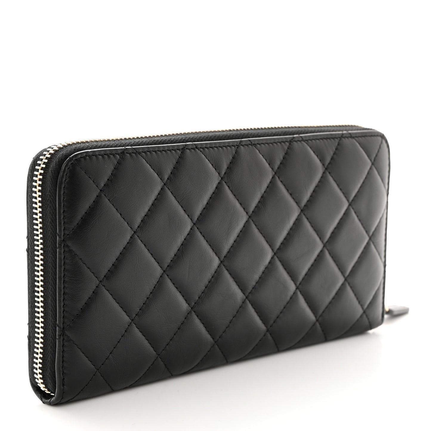 Aged Calfskin Quilted Lucky Charms 2.55 Reissue Zip Around Wallet Black