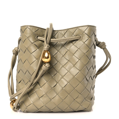Bottega Veneta Nappa Intrecciato Small Drawstring Bucket Bag Travertine 1 of 8