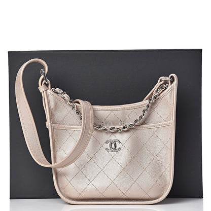 Chanel Metallic Calfskin Quilted Jungle Stroll Hobo Gold 11 of 11