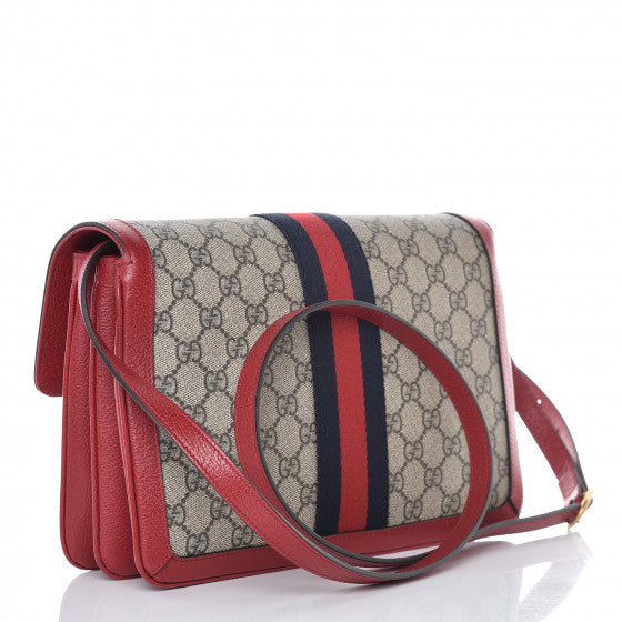 Gucci GG Supreme Monogram Medium Queen Margaret Shoulder Bag Red 3 of 7