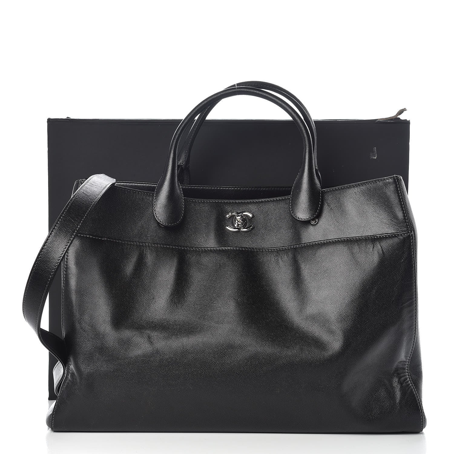 Chanel Caviar Large Cerf Executive Shopper Tote Black 15 of 15