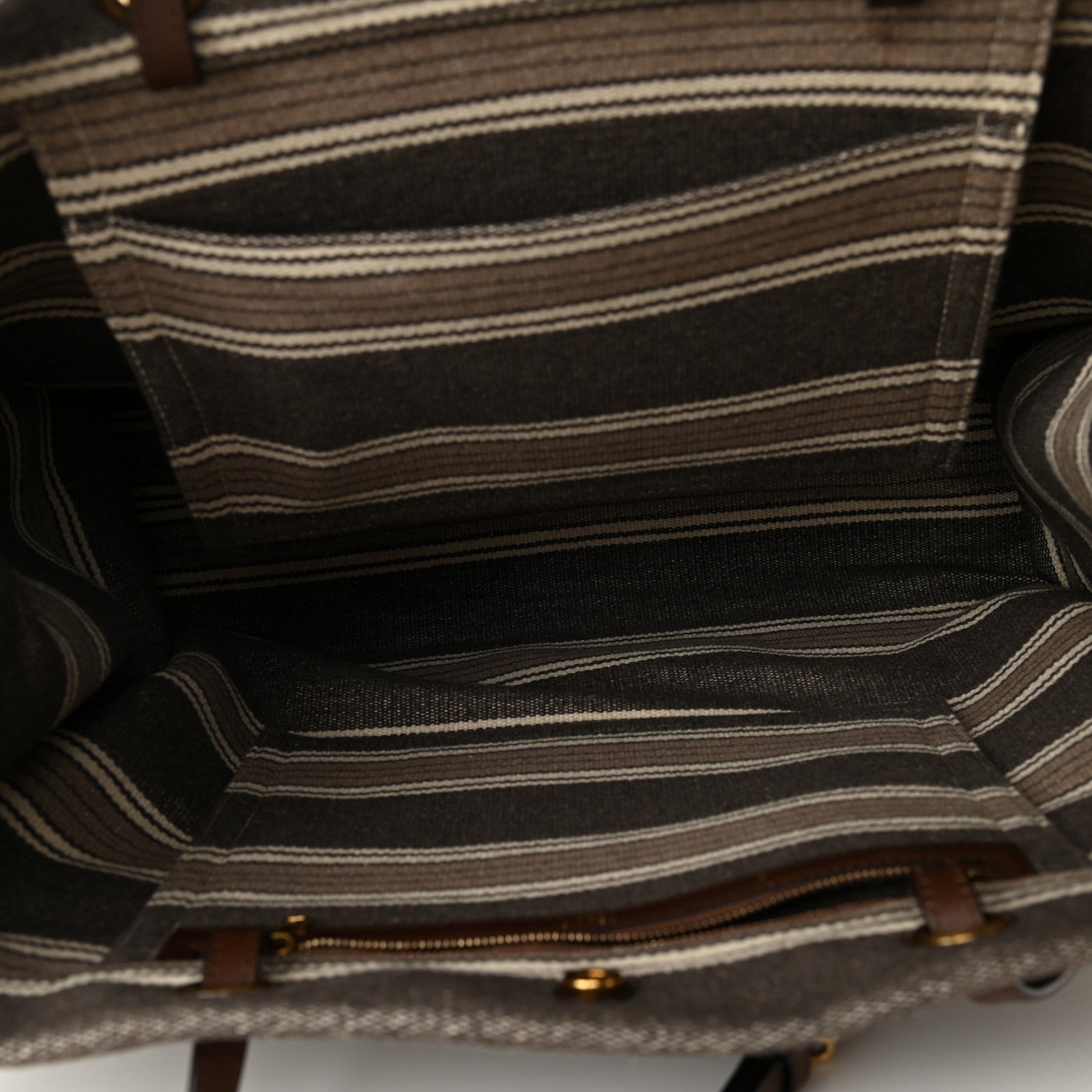 Celine Canvas Calfskin Jacquard Vertical Cabas Grey Brown 5 of 9
