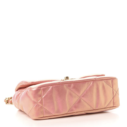 Chanel Iridescent Calfskin Quilted Medium 19 Flap Pink 4 of 11
