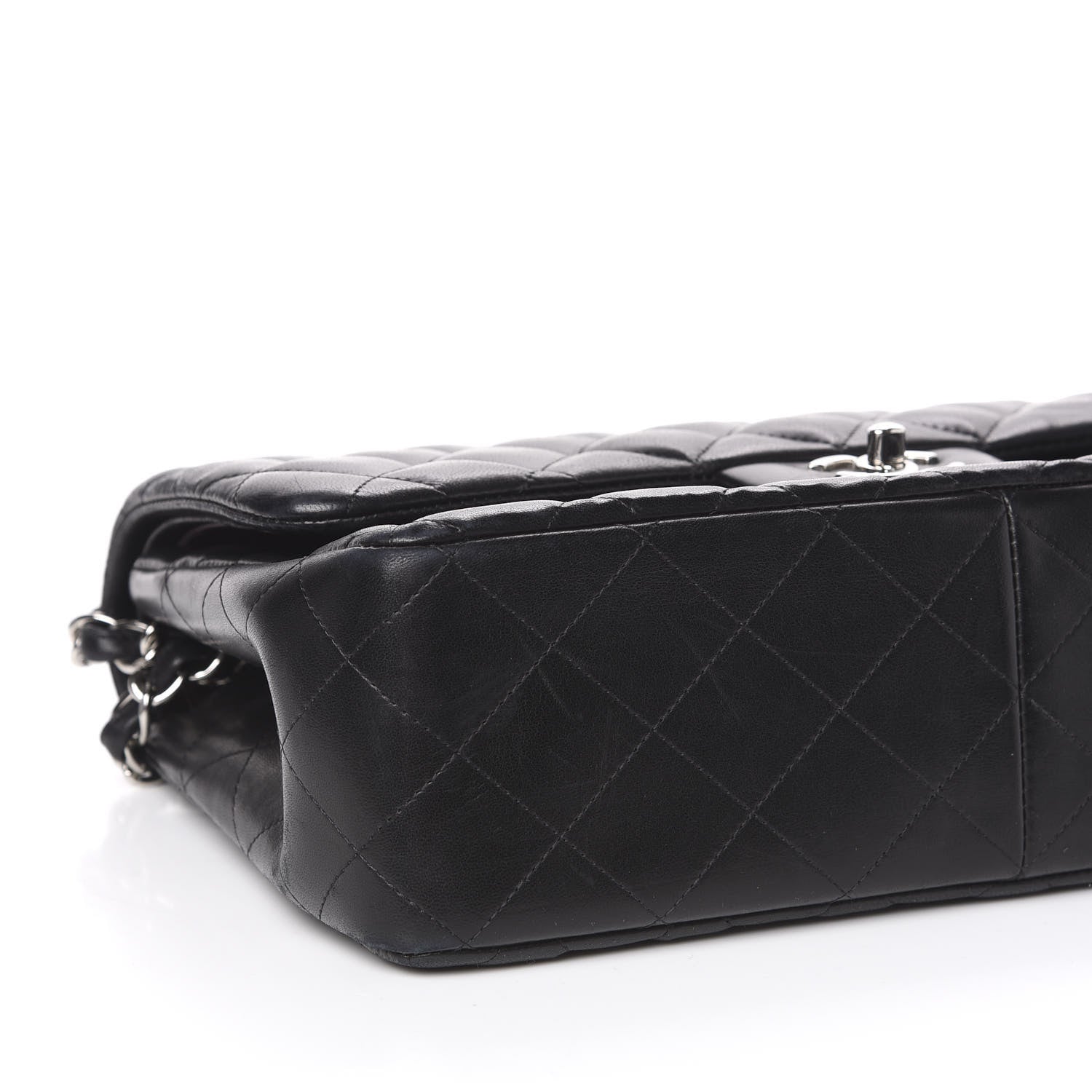 Chanel Lambskin Quilted Jumbo Double Flap Black 7 of 12