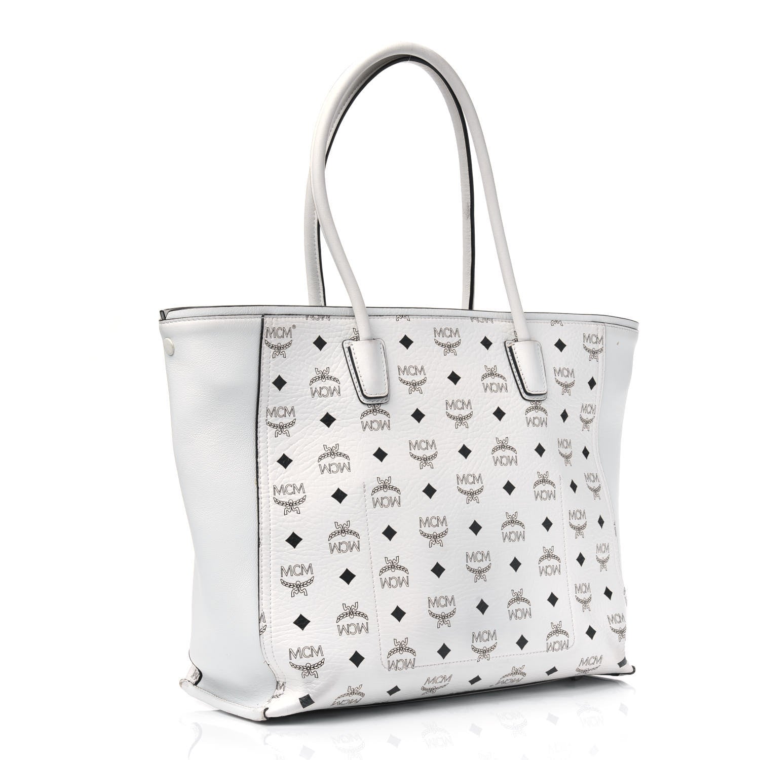 MCM Visetos Shopper Tote White 3 of 18