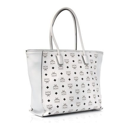 MCM Visetos Shopper Tote White 3 of 18