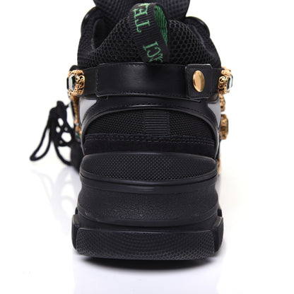 Gucci X SEGA Mesh Suede Calfskin Removable Crystals Mens Flashtrek Sneakers 9.5 Black Silver 13 of 14