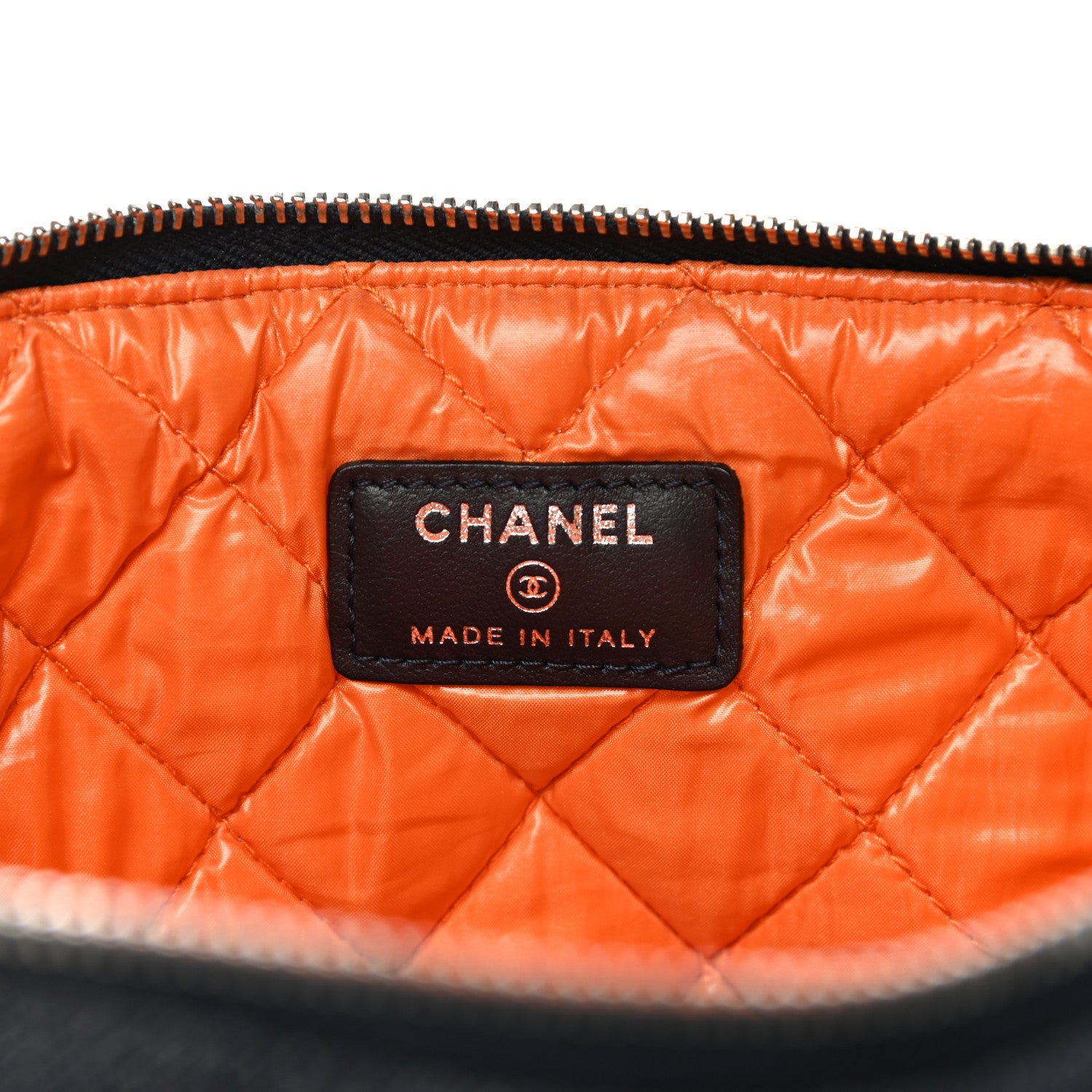 Chanel Denim Medium Deauville Pouch Clutch Blue Orange 6 of 8