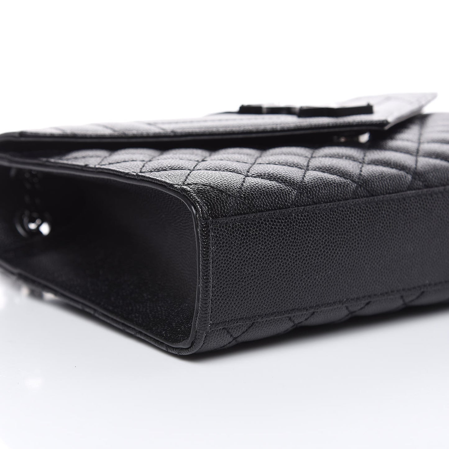 Grain De Poudre Textured Mixed Matelasse Triquilt Medium Monogram Satchel Black